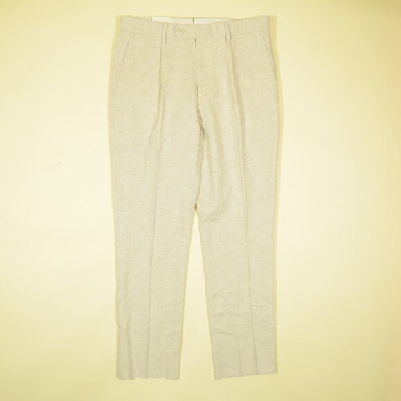Banana Republic Premium Cotton Linen Suit Pants Mens 30 Beige Arroyo New - Picture 2 of 6